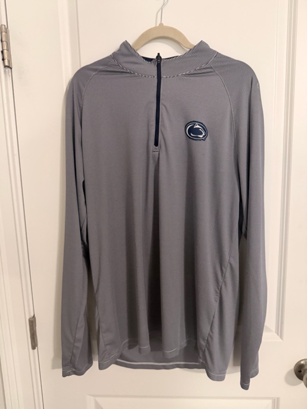 Penn State Gray Quarter-Zip Hooded Pullover
